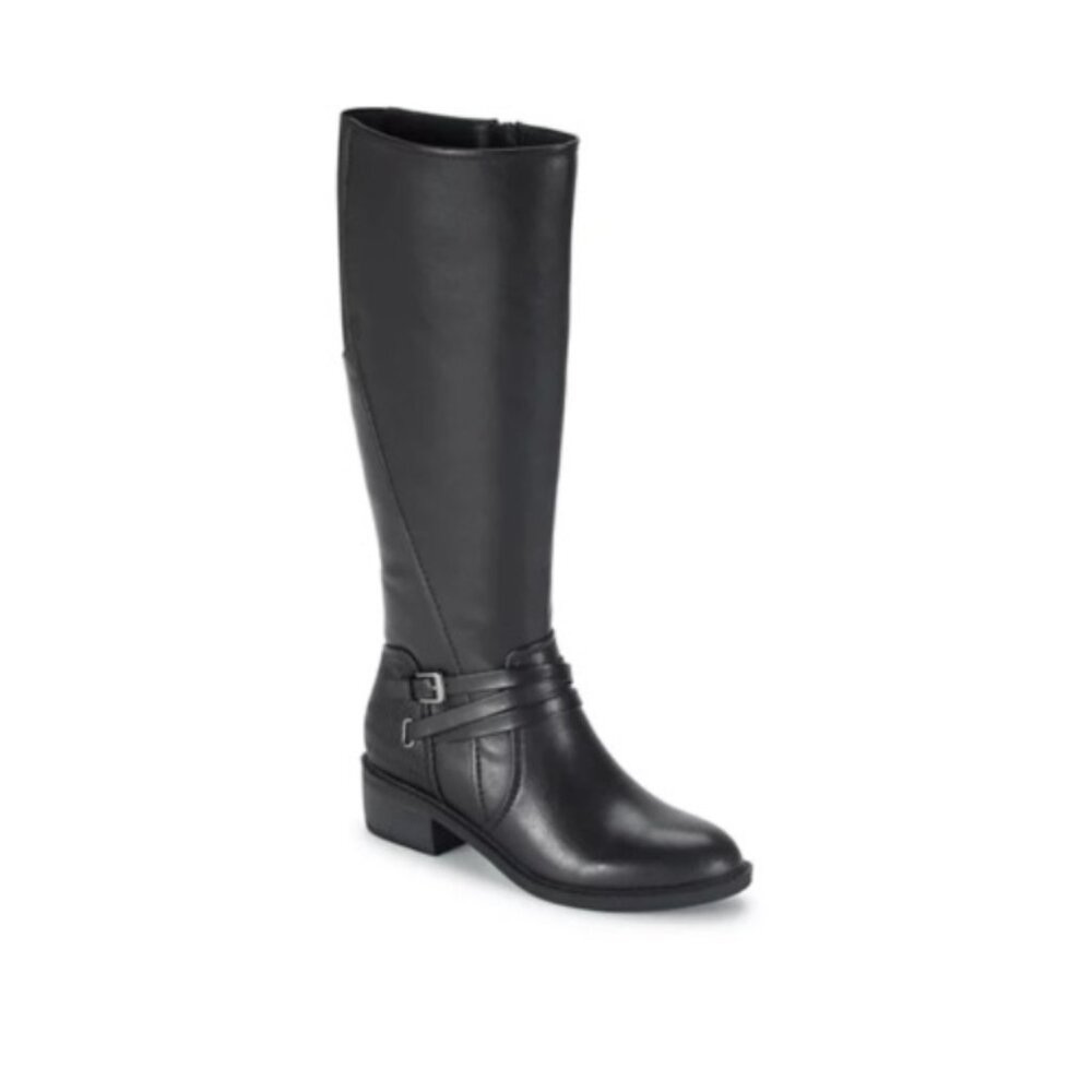 Sole Bound by Baretraps Dreia Women Black Leather KneeHigh Tall Riding Boot 5.5M